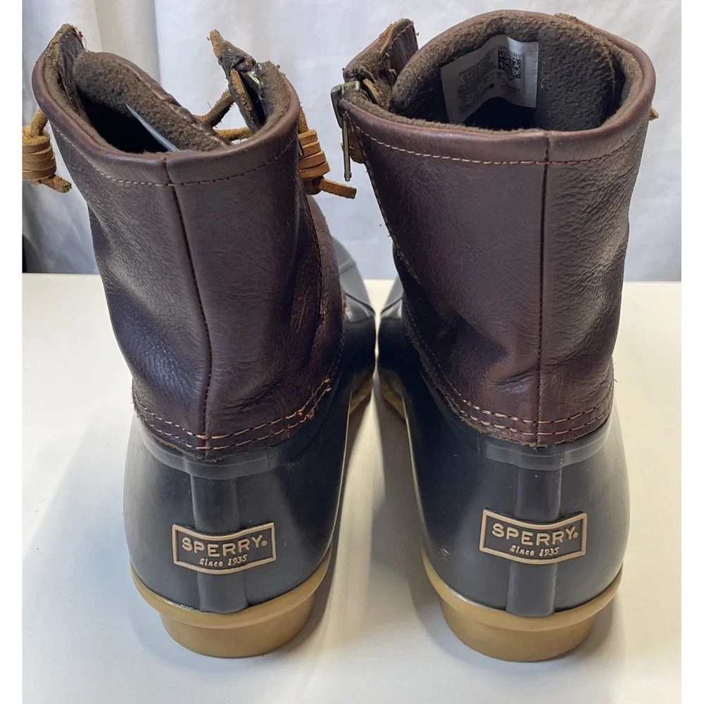 Sperry‎ Top Sider Womens Saltwater Brown Black Rainboots Size 10 Duck Boots